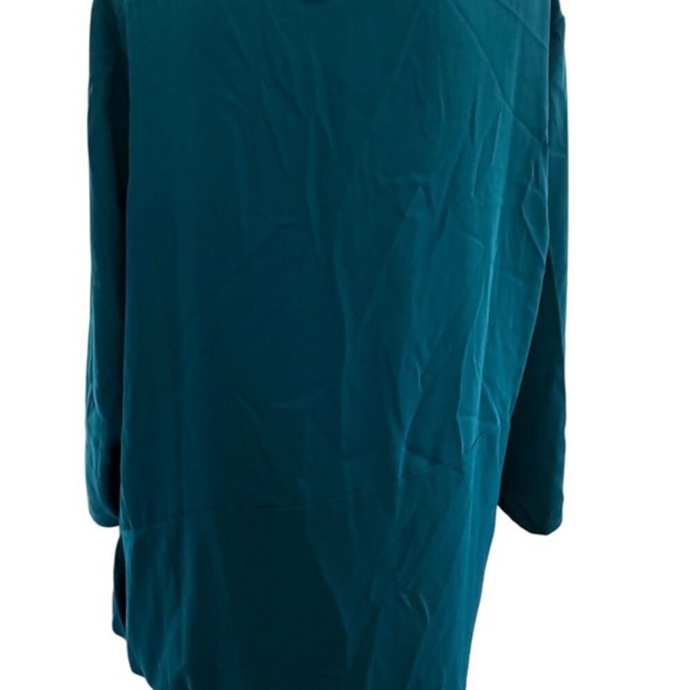 Chico's Asymmetrical Tunic Top Tapestry Teal 3/4 Sleeve Fashion Popover Size 3 - Picture 5 of 8